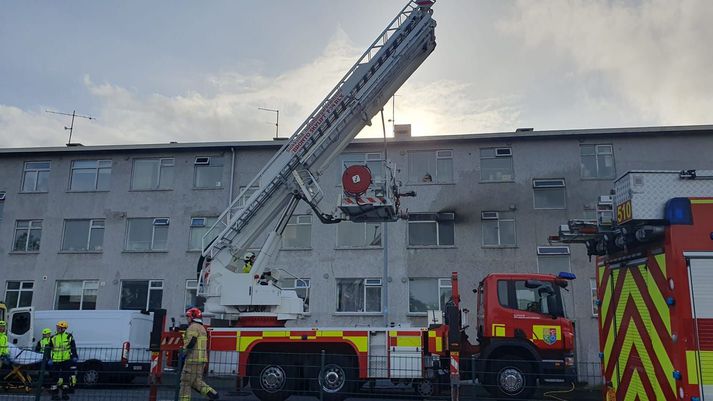 Tilkynning barst slökkviliði upp úr klukkan fimm í dag.