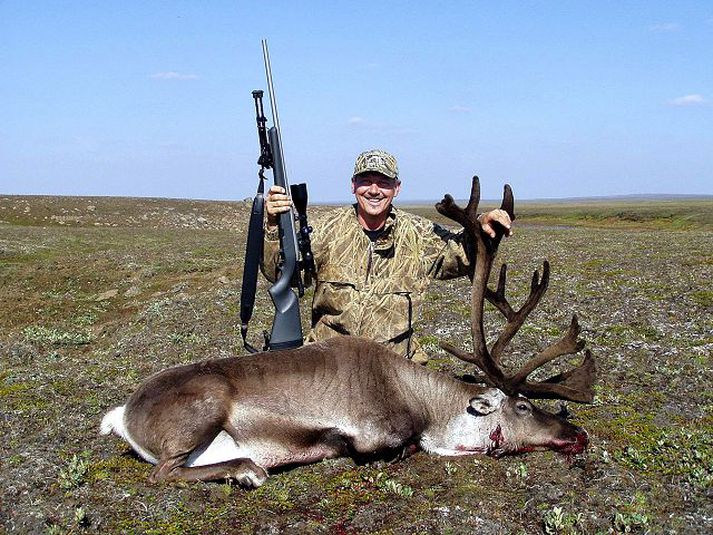 á hreindýraveiðum Pálmi Gestsson á hreindýraveiðum. Hann fær líkast til ekki að veiða hreindýr í ár.