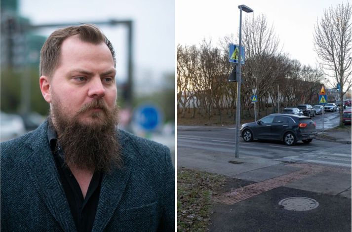 Bjarni Rúnar er deildarstjóri samgangna hjá Reykjavíkurborg og segir sólina eitt helsta vandamálið á gatnamótum Kirkjuteigar og Reykjavegar þar sem tvö slys hafa orðið á skömmum tíma.