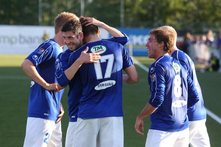 Stjarnan er búin að vinna báða leikina þegar Atli Jóhannsson var sendur snemma í sturtu.