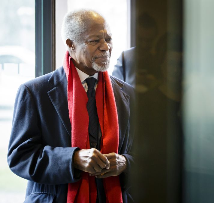 Kofi Annan kom til Íslands árið 2011 og ávarpaði hátíðarmálþing Háskóla Íslands í tilefni af aldarafmæli skólans.