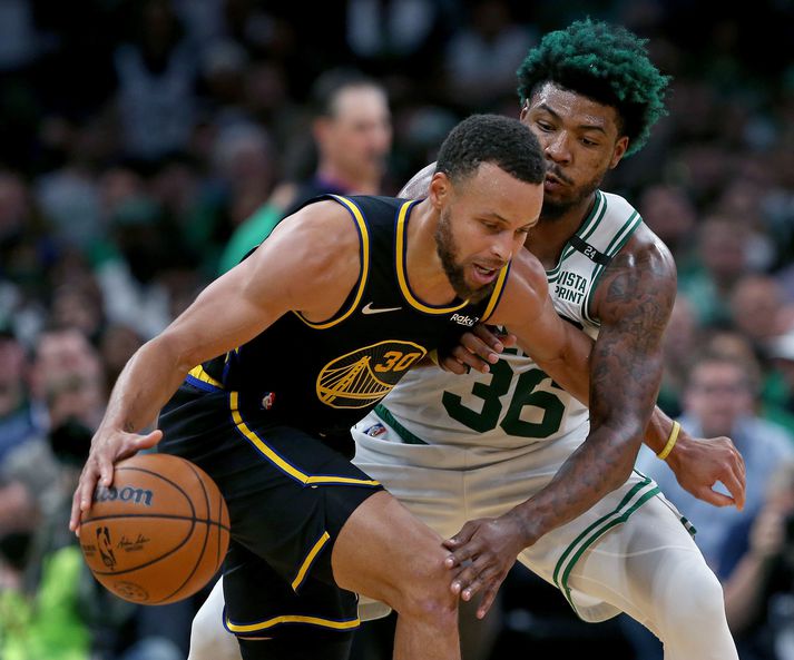 Tekst Marcus Smart og liðsfélögum hans í Boston Celtics að stöðva Stephen Curry og Golden State Warrios að landa NBA titlinum?