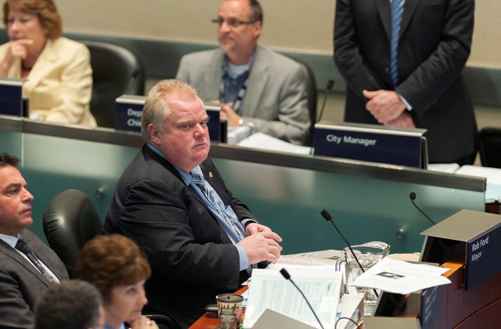 Rob Ford á borgarstjórnarfundi í Toronto.