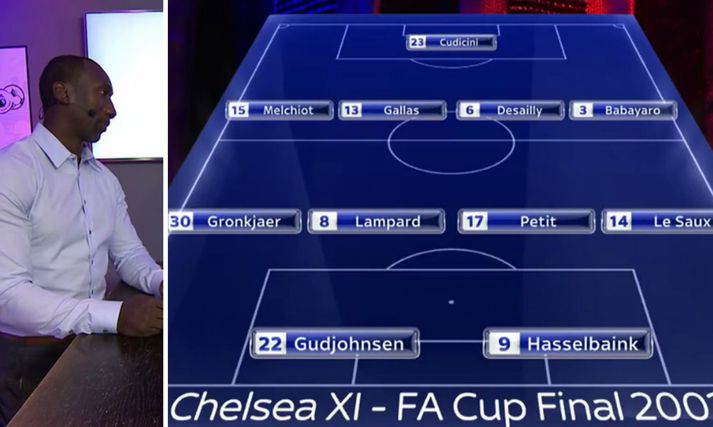 Jimmy Floyd Hasselbaink fór yfir muninn á Chelsea-liðinu 2002 og 2017.