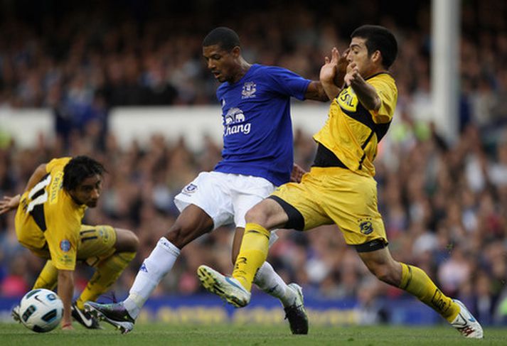 Jermain Beckford í leiknum í gær.