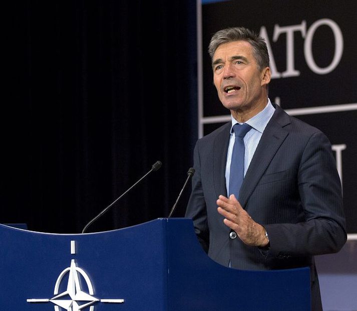 Anders Fogh Rasmussen vill að Rússar hætti stuðningi við uppreisnarmenn í Úkraínu.