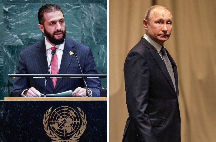 Ahmed al-Sharaa og Vladimír Pútín funda í Moskvu í dag. Bashar al-Assad, fyrrverandi einræðisherra Sýrlands er einnig þar en Sýrlendingar eru ólmir í að koma höndum yfir hann. Rússar vilja ólmir halda stjórn á tveimur herstöðvum í Sýrlandi.