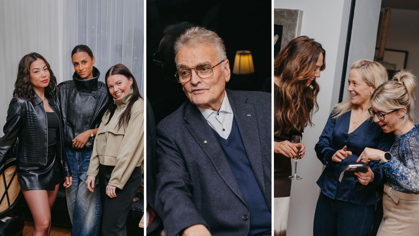 Guðni og gellurnar mættu í kok­teil­boð