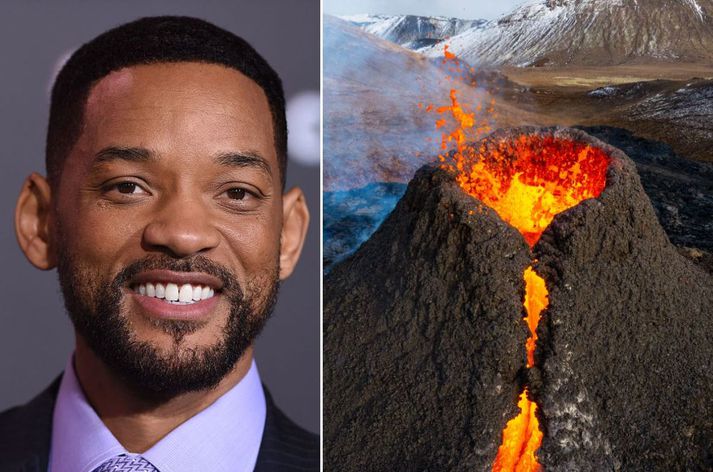 Will Smith er ein skærasta stjarnan í Hollywood. Honum þykir mikið til drónamyndbands Björns Steinbekks koma, þar sem drónanum er flogið inn í hraunsletturnar.