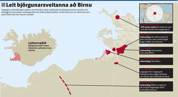 Ein umfangsmesta leit björgunarsveitanna, leitin að Birnu Brjánsdóttur, fer fram um helgina. 