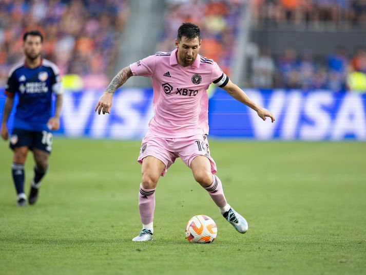 Lionel Messi spilaði í gær með Inter Miami gegn FC Cincinnati.