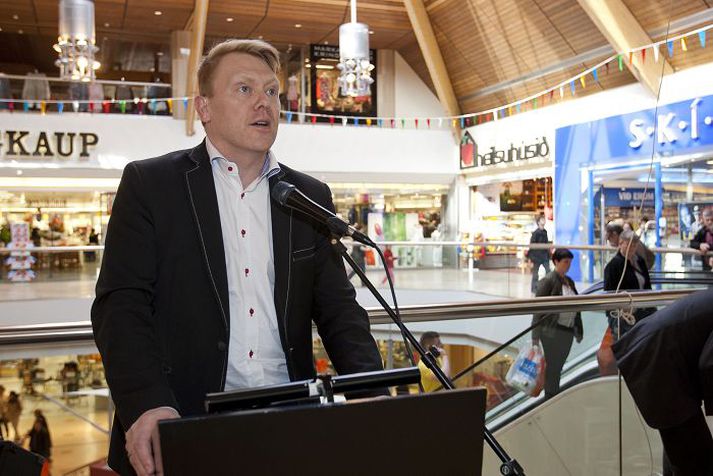 Jón Gnarr, borgarstjóri í Reykjavík, flutti ávarp við opnun sýningarinnar.
Fréttablaðið/Haraldur