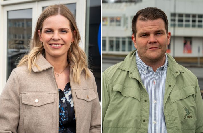 Berglind Ósk Guðmundsdóttir verðandi bæjarstjóri á Akureyri og Óðinn Svan Óðinsson verðandi formaður bæjarráðs.