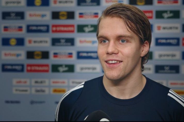 Andri Már Rúnarsson naut sín vel í fyrsta leiknum á EM.