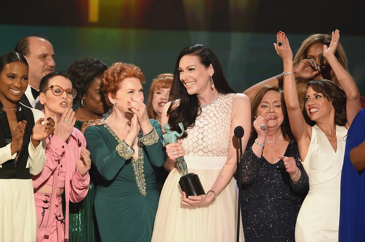 Leikarahópurinn á SAG Awards.