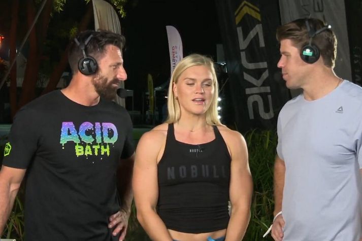 Katrín Tanja Davíðsdóttir mætti í útsendinguna frá Dubai CrossFit mótinu.