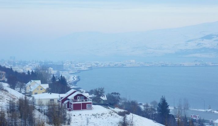 Frá Akureyri í morgun.