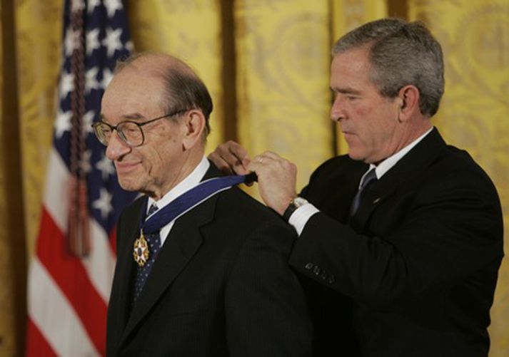 Alan Greenspan þjónaði alls sex forsetum Bandaríkjanna, ýmist sem ráðgjafi eða seðlabankastjóri Bandaríkjanna.