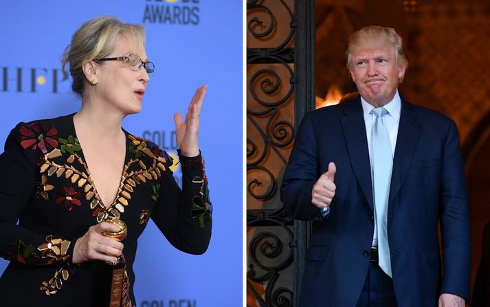Meryl Streep og Donald Trump.