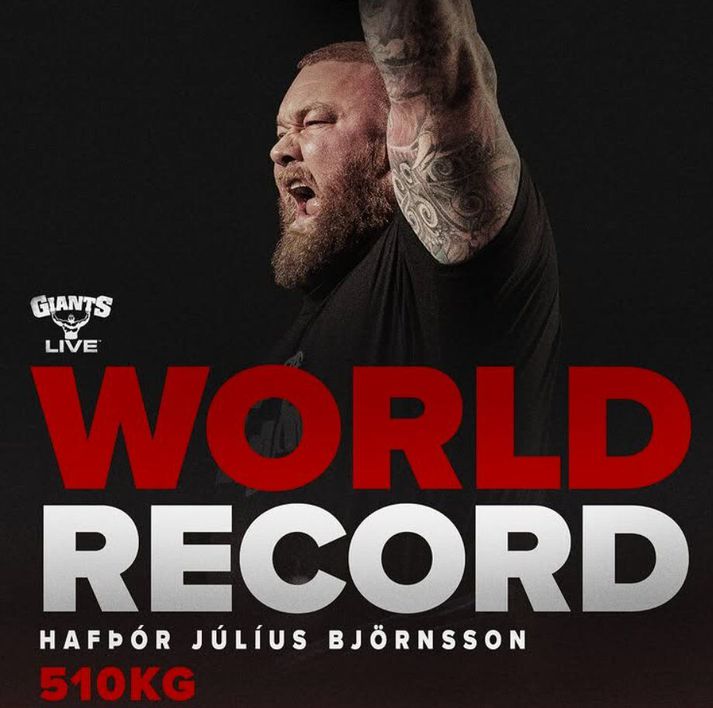Hafþór Júlíus fagnaði metinu m.a. á Instagram