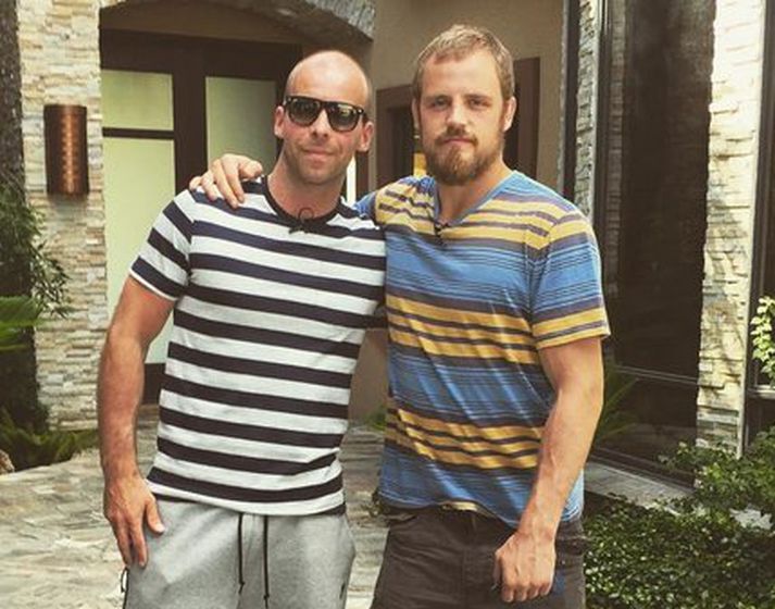 Félagarnir Auðunn Blöndal og Gunnar Nelson í Las Vegas.