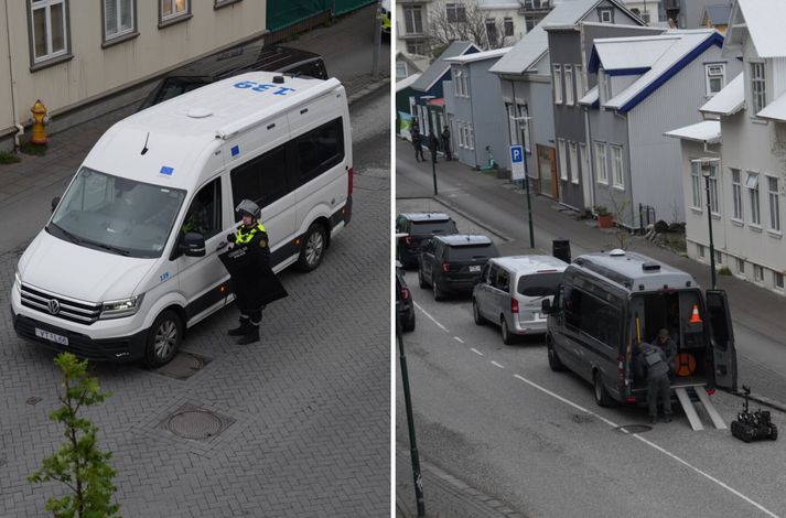 Lögreglan og sérsveitin lokuðu fjölda gatna í miðborginni upp úr átta vegna lögregluaðgerðar í Hverfisgötu.