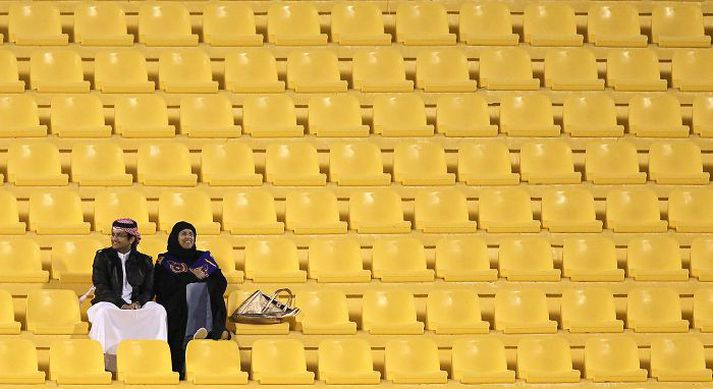 Ekki óalgeng sjón á íþróttakappleik í Katar.