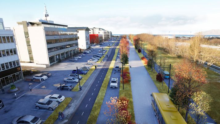 Svona mun Suðurlandsbrautin líta út.