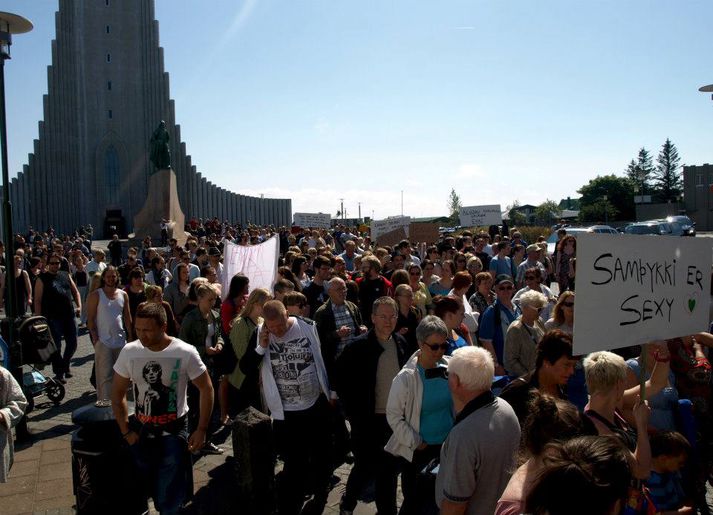 Gangan hófst við Hallgrímskirkju.