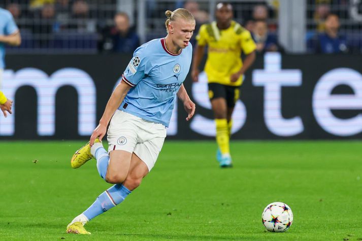 Erling Haaland náði ekki að skora í gærkvöld og í þriðja leiknum af síðustu fjórum tókst Manchester City ekki að skora.