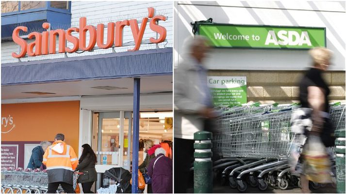 Salisbury og Asda eru risar á smávörumarkaði í Bretlandi.