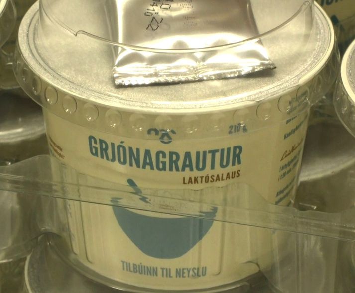 Um 25 þúsund dósir af grjónagraut eru oft framleiddar í hverri viku hjá MS Akureyri.