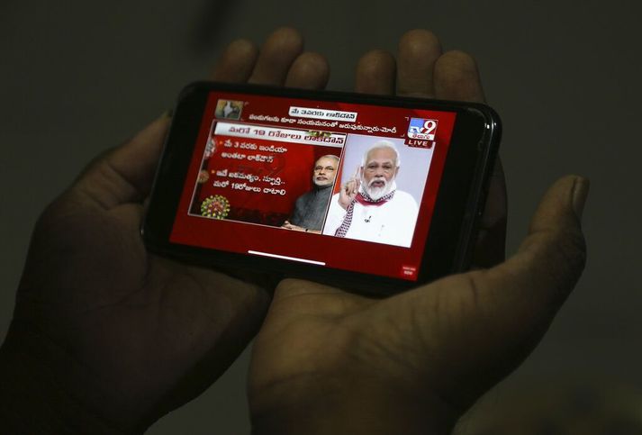 Narendra Modi forsætisráðherra Indlands ávarpaði þjóð sína í morgun.