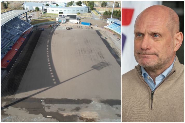 Þorvaldur Örlygsson fylgist vel með gangi mála á Laugardalsvelli og var viðstaddur þegar sáð var í vallarstæðið í vikunni.