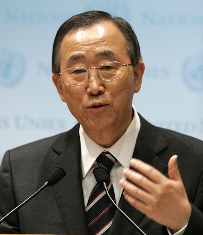 Ban Ki-moon hefur sitt annað kjörtímabil þann fyrsta janúar.