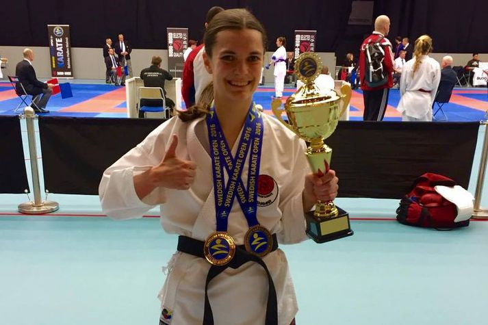 María Helga Guðmundsdóttir er landsliðskona í karate.