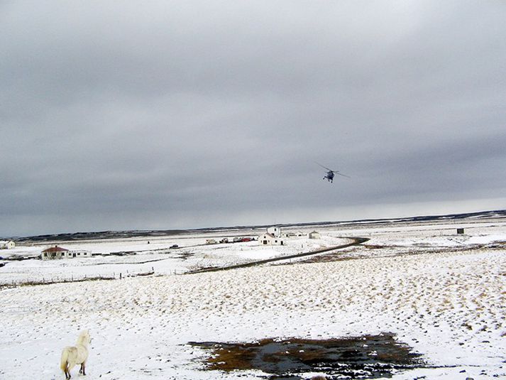 Grímsstaðir á Fjöllum að vetrarlagi. Mynd/ Slysavarnafélagið Landsbjörg.