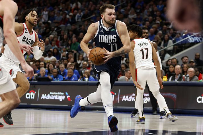 Góð spilamennska Luka Doncic var lykillinn að sigri Dallas Mavericks á móti Portland Trail Blazers í nótt. 