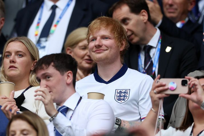 Ed Sheeran var meðal áhorfanda á síðasta leik enska landsliðsins á Evrópumótinu í Þýskalandi.