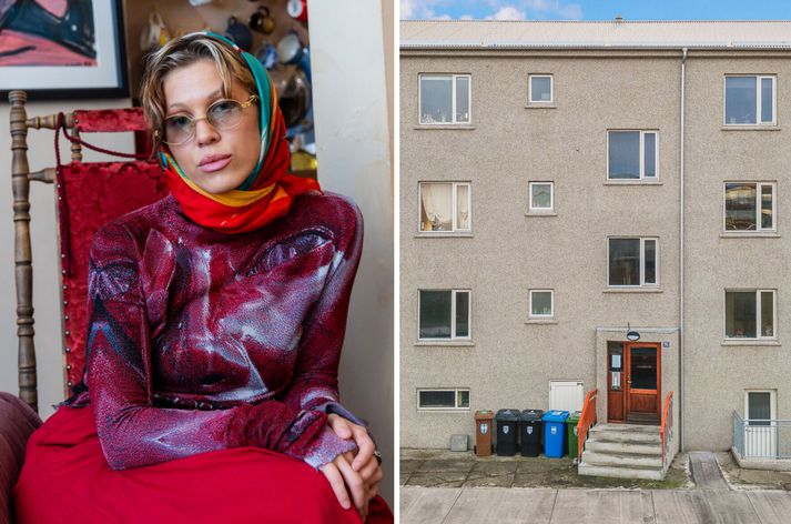 Bríet segir málverk sem hún málaði á hurðina á herbergui sínu þegar hún var tólf ára fylgja með eigninni.