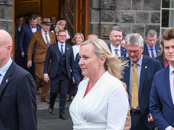 Þorbjörg Sigríður Gunnlaugsdóttir dómsmálaráðherra og þingmaður Viðreisnar við setningu Alþingis í dag.
