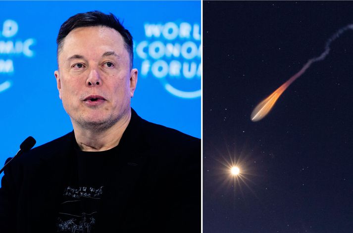 Auðjöfurinn Elon Musk er maðurinn á bakvið SpaceX en eldflauginni var skotið út í geim þannn 24. janúar í fyrra, árið 2025.