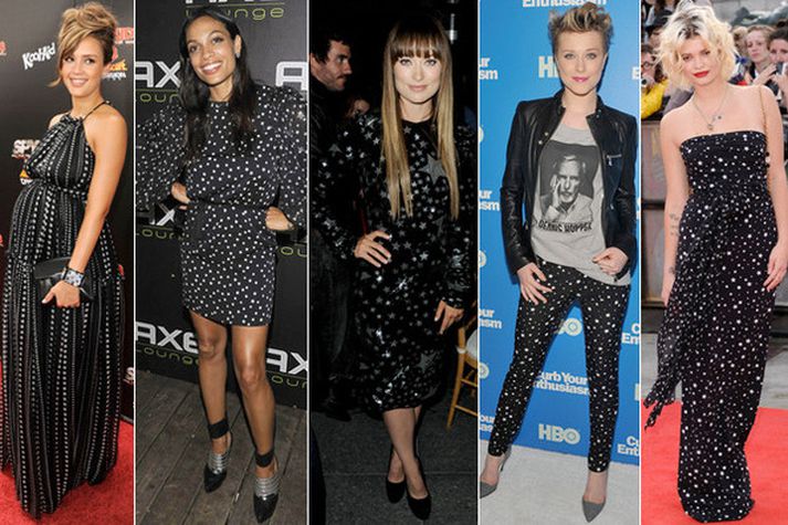 Jessica Alba, Rosario Dawson, Olivia Wilde, Evan Rachel Wood og Pixie Geldof klæddar í Dolce & Gabbana
