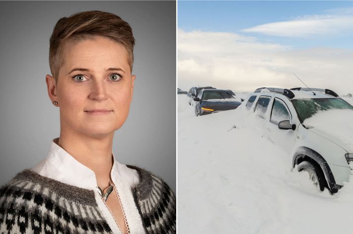 Ágústa Ágústsdóttir, varaþingmaður Miðflokksins, telur líklegt að vegaaðstoð fyrir austan muni eiga í fullu fangi með að losa bíla í dag og næstu daga.