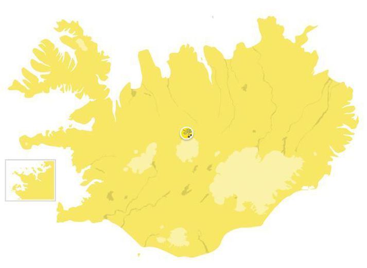 Gular viðvaranir eru í gildi fyrir allt landið á sunnudaginn.