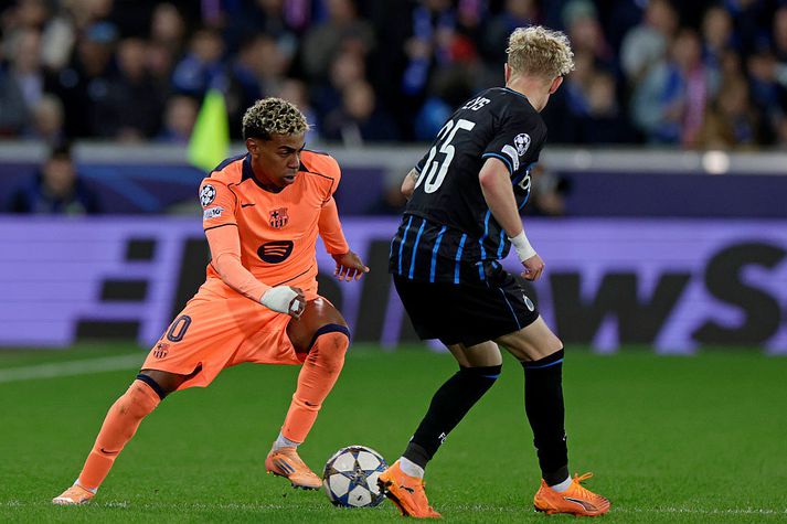 Lamine Yamal skoraði eitt marka Börsunga sem voru slakir í kvöld.