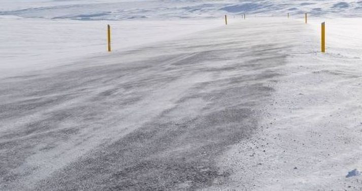 Vegagerðin segir frá því að víðast hvar á landinu er hálka eða hálkublettir á vegum og sums staðar snjóþekja og éljagangur.