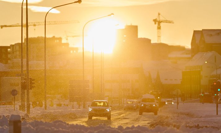 Það snjóaði allnokkuð á höfuðborgarsvæðinu í gærkvöldi. Mynd úr safni.