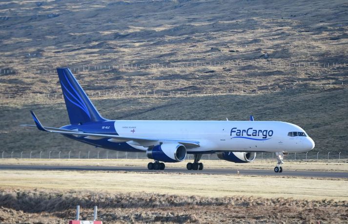 Boeing 757-þota FarCargo lenti í fyrsta sinn á Vogaflugvelli í síðustu viku en á undanþágu fyrir einni ferð.