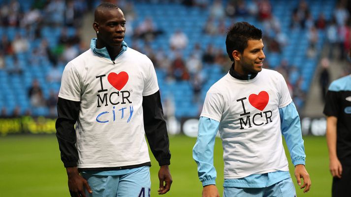 Mario Balotelli og Sergio Aguero.